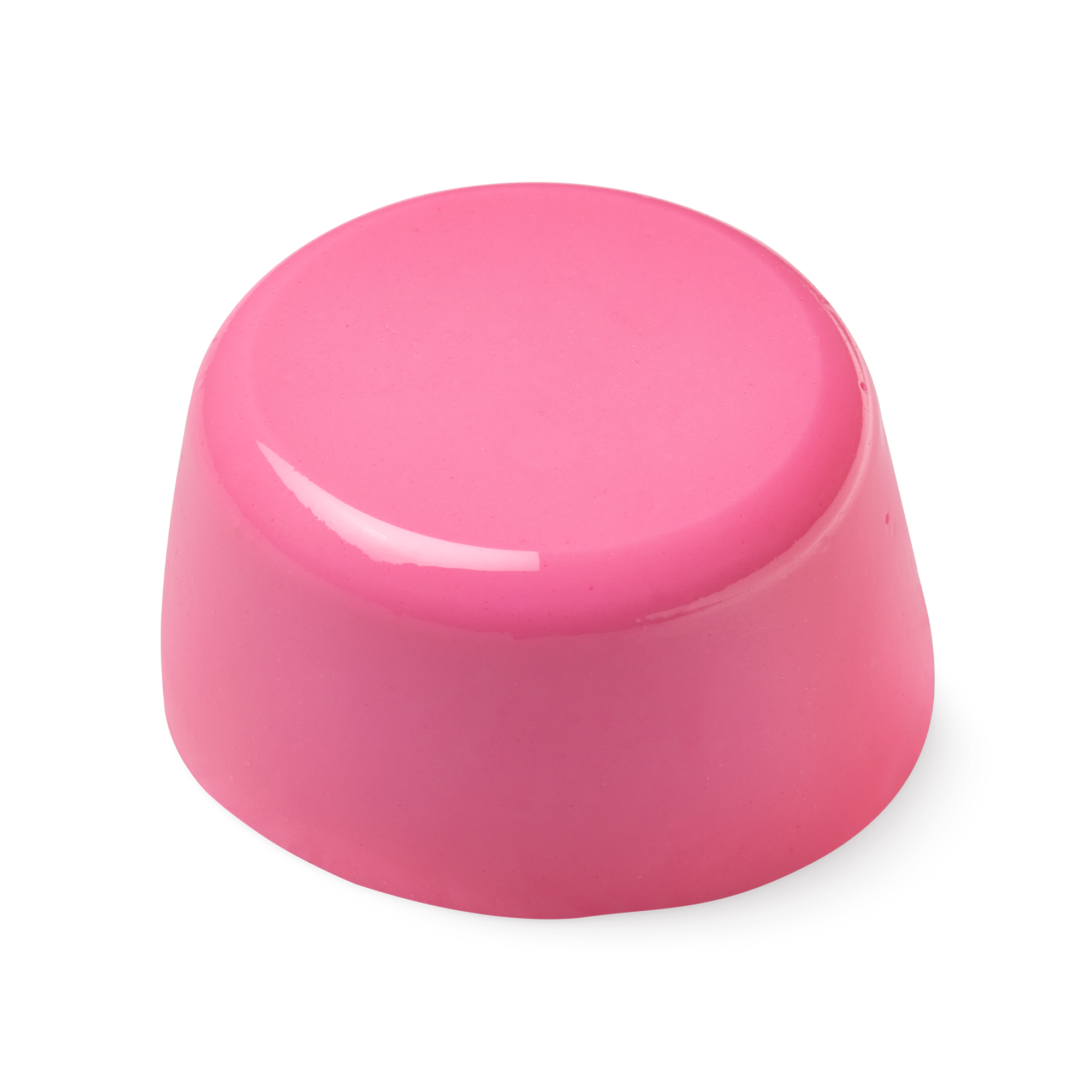 Conga. A bubblegum pink, glossy-looking, cylindrical-shaped shower jelly, which is slightly wider at the base than at the top.