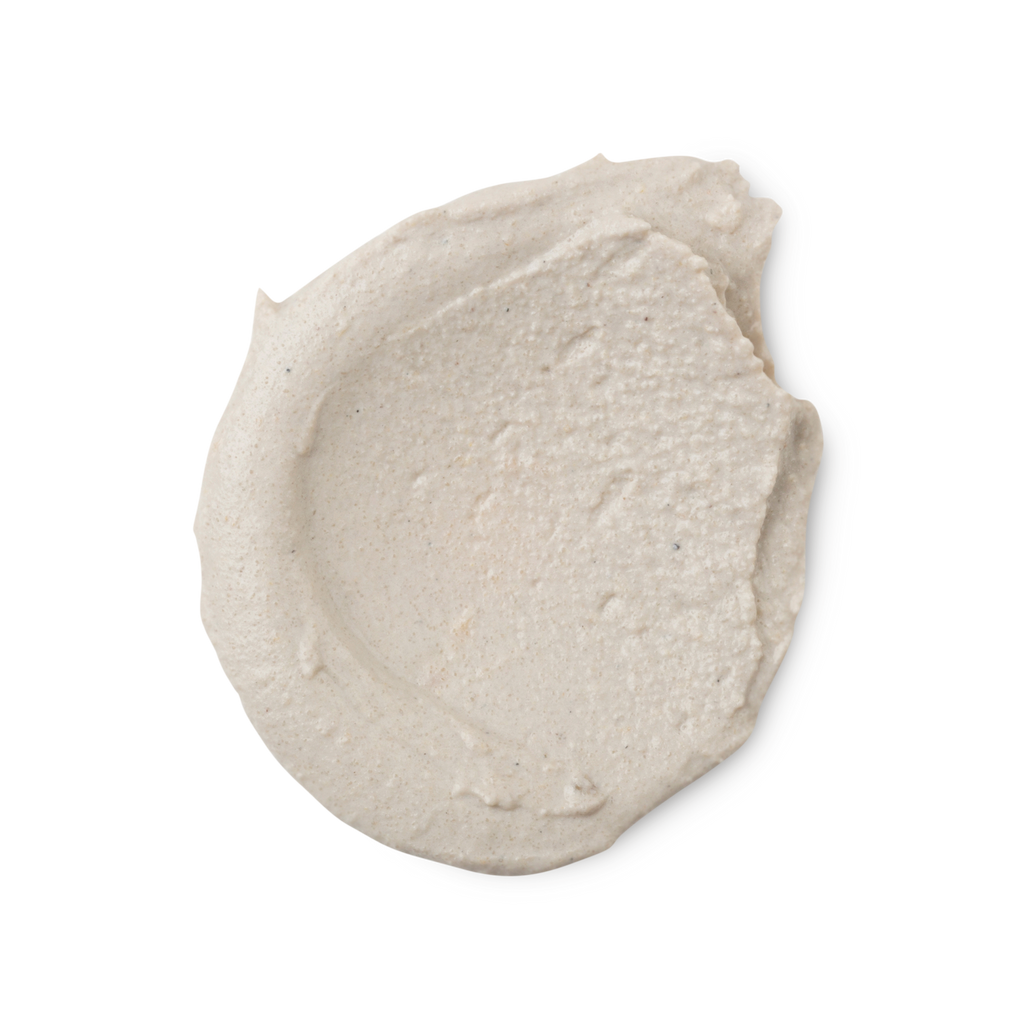 A swatch of thick, creamy grey coloured Volcano foot mask.